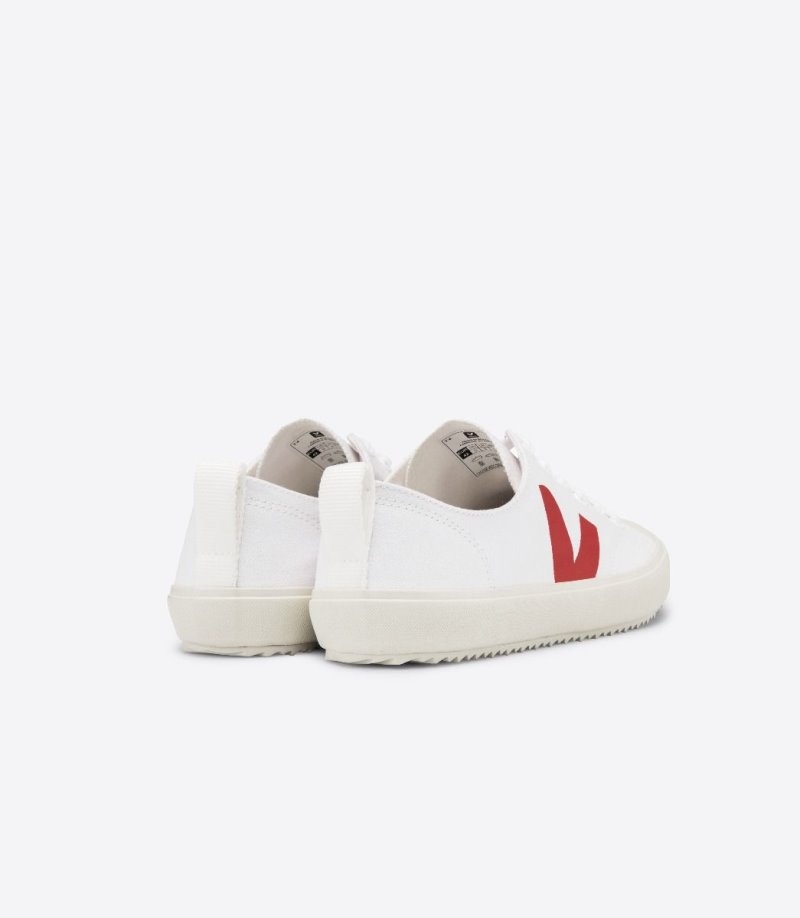 Womens Veja Nova Canvas Trainers White / Red KSA | LHN-6294