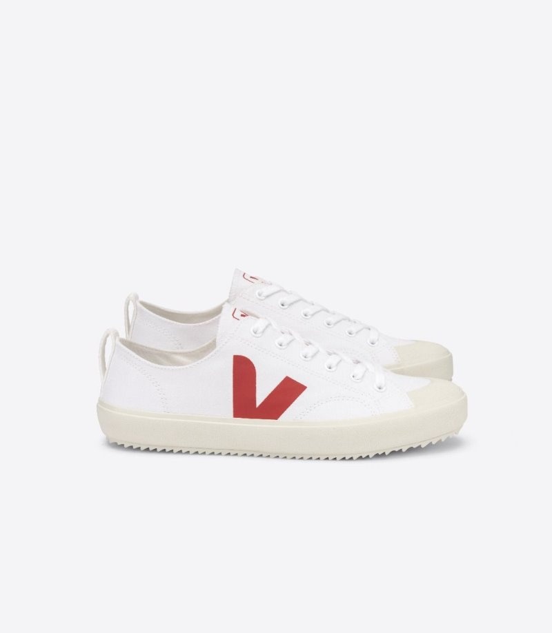 Womens Veja Nova Canvas Trainers White / Red KSA | LHN-6294