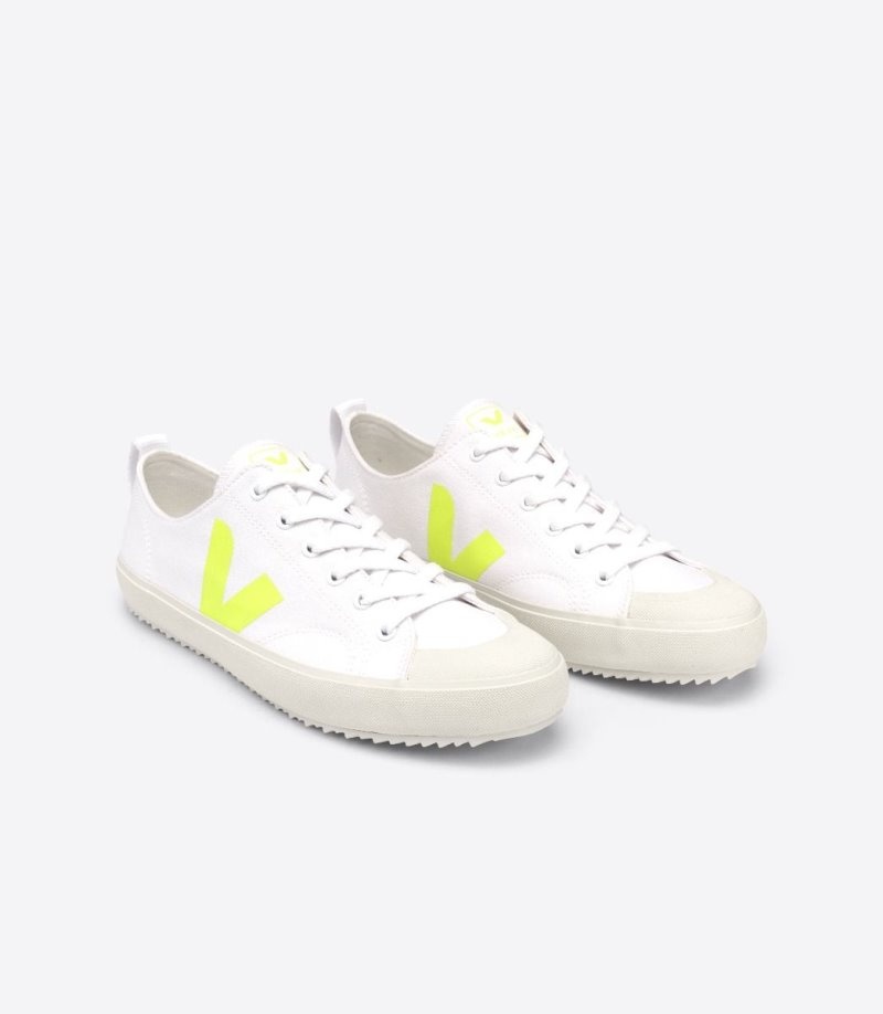 Womens Veja Nova Canvas Trainers White / Yellow KSA | WBH-1417