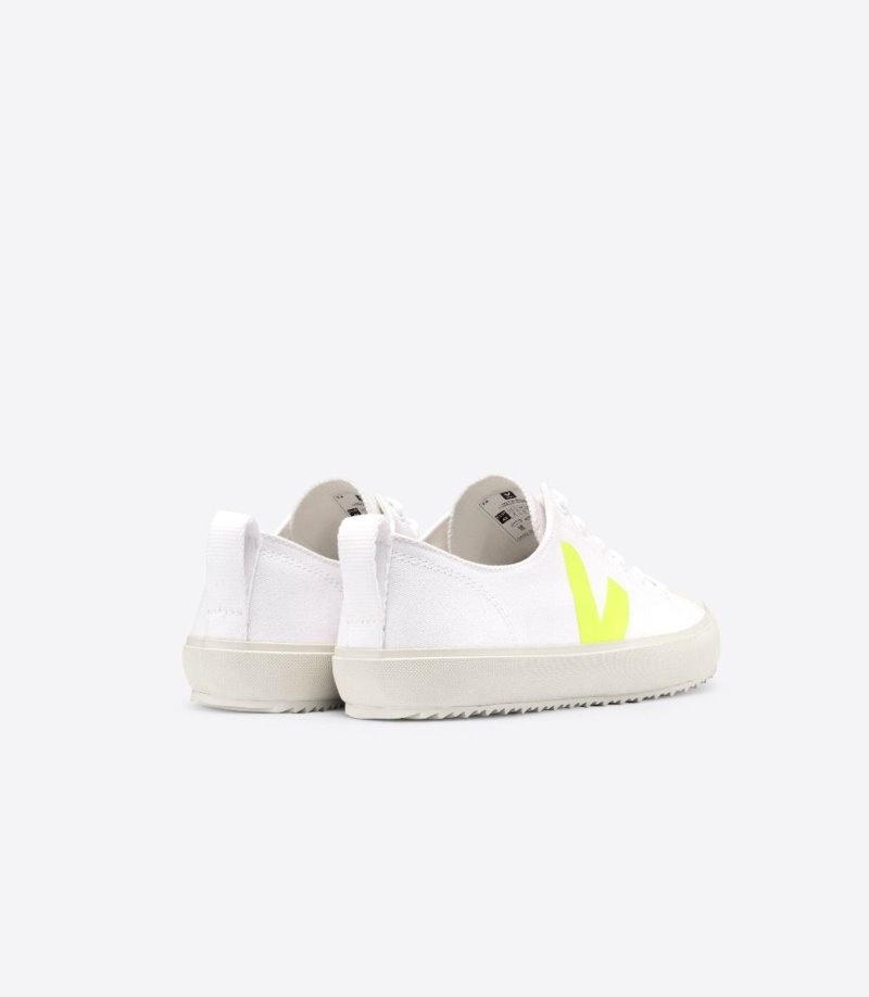 Womens Veja Nova Canvas Trainers White / Yellow KSA | WBH-1417