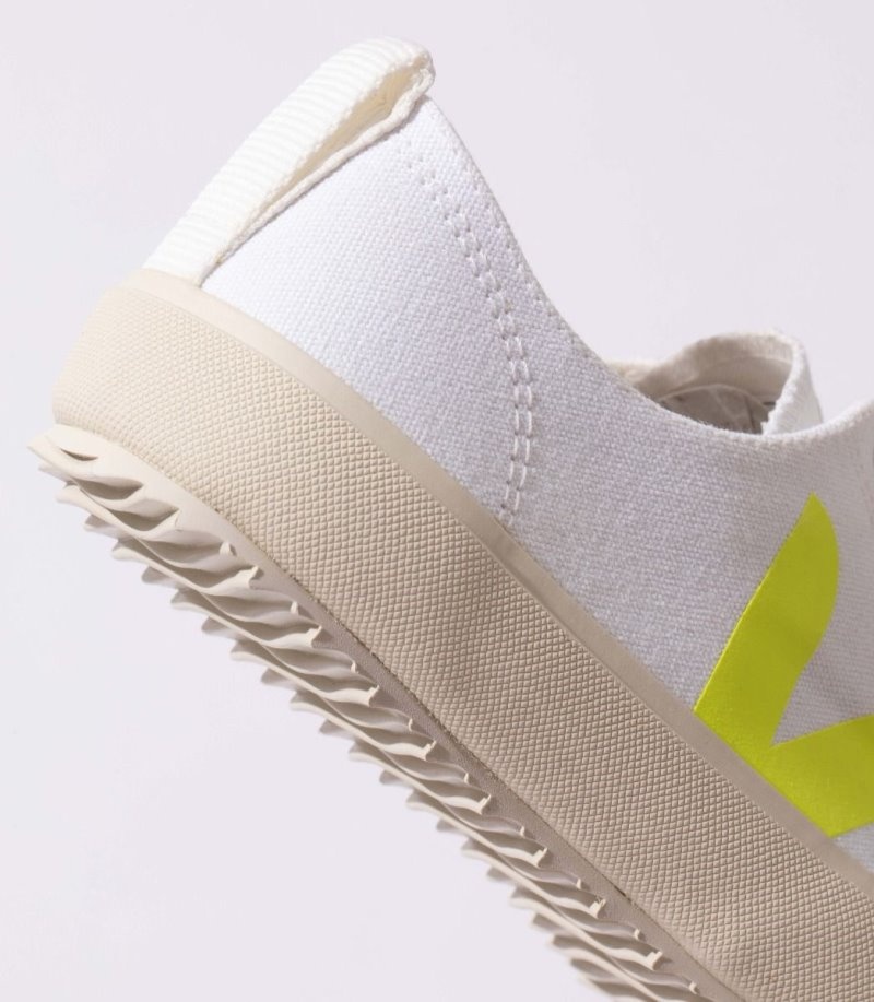 Womens Veja Nova Canvas Trainers White / Yellow KSA | WBH-1417