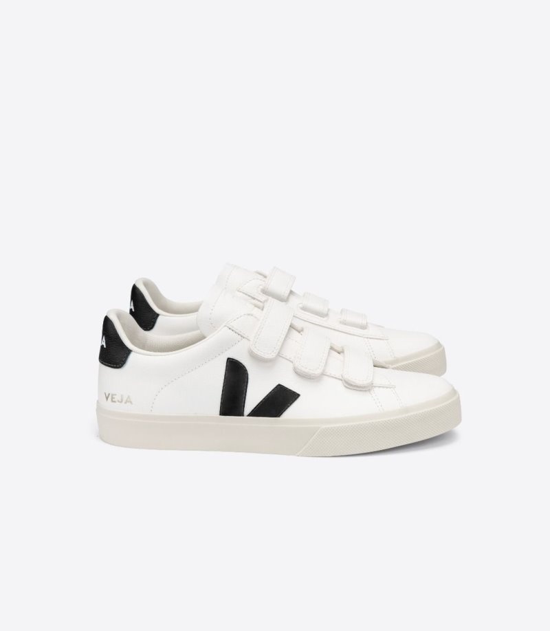 Womens Veja Recife Chromefree Leather Trainers White / Black KSA | SRAX7H