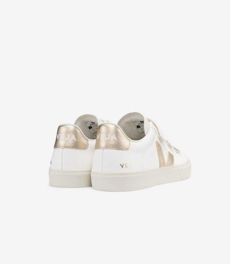 Womens Veja Recife Chromefree Trainers White / Gold KSA | NU9END