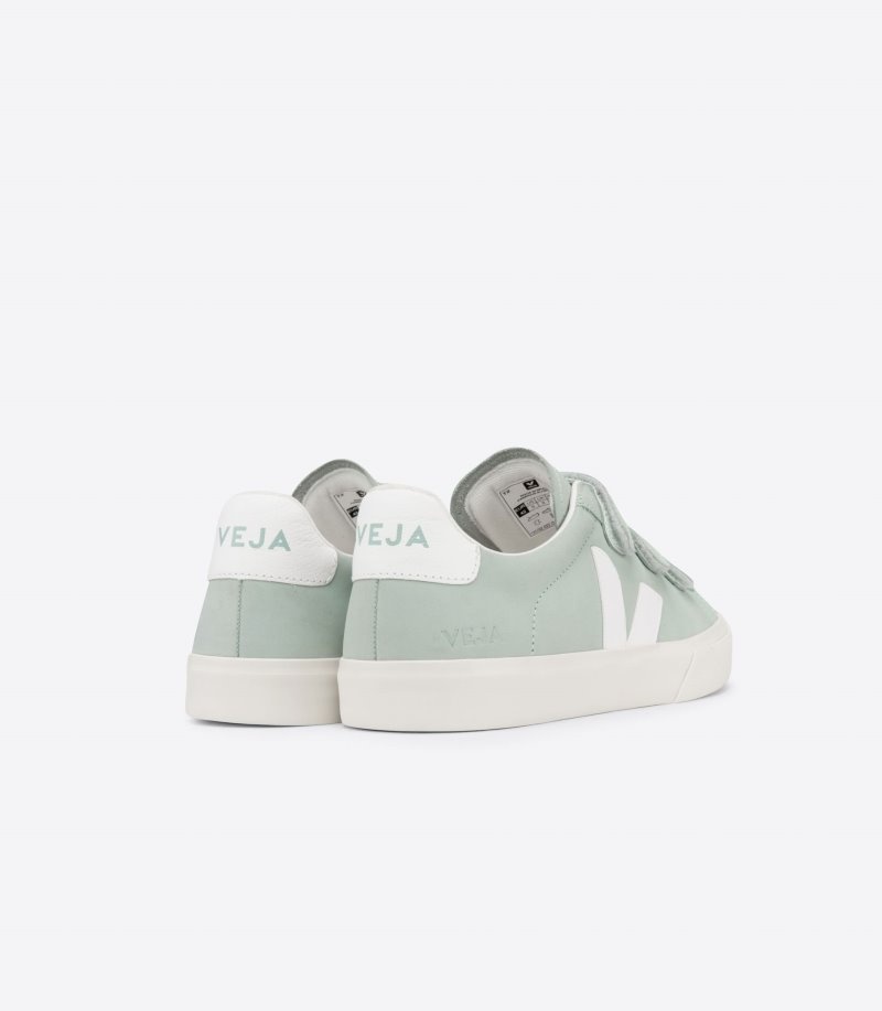 Womens Veja Recife Nubuck Trainers Light Green / White KSA | YCZ6Y1