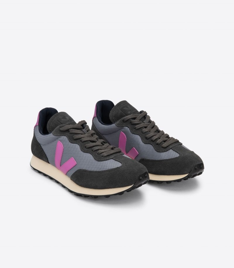 Womens Veja Rio Branco Alveomesh Trainers Dark Grey / Grey / Rose KSA | 5EIX3V