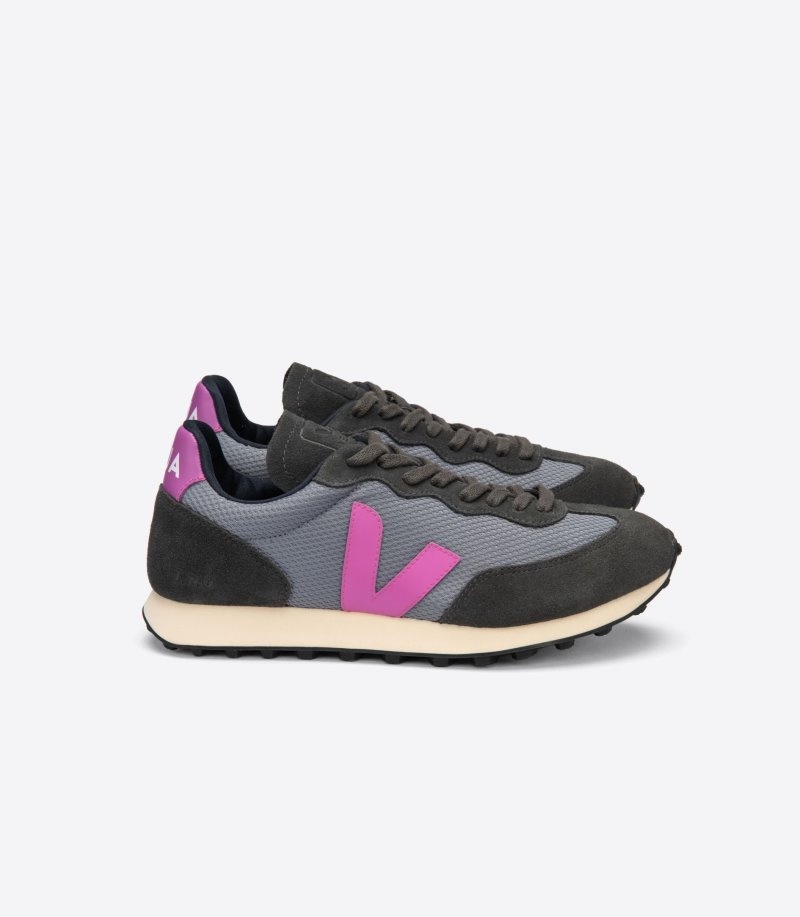 Womens Veja Rio Branco Alveomesh Trainers Dark Grey / Grey / Rose KSA | 5EIX3V