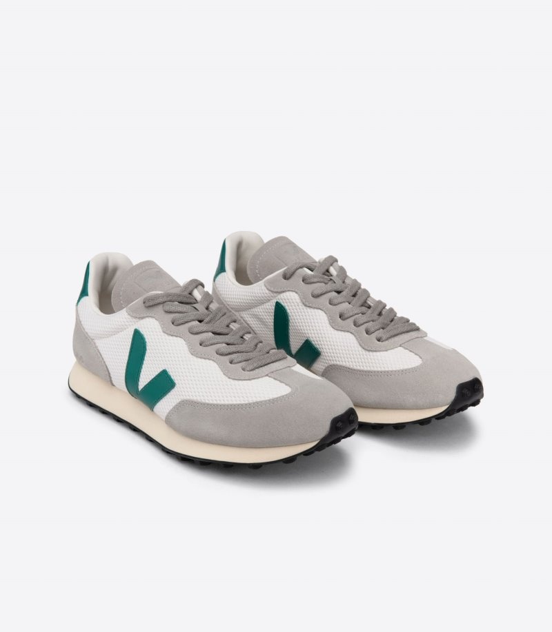 Womens Veja Rio Branco Alveomesh Trainers Grey / White / Green KSA | M5S23G