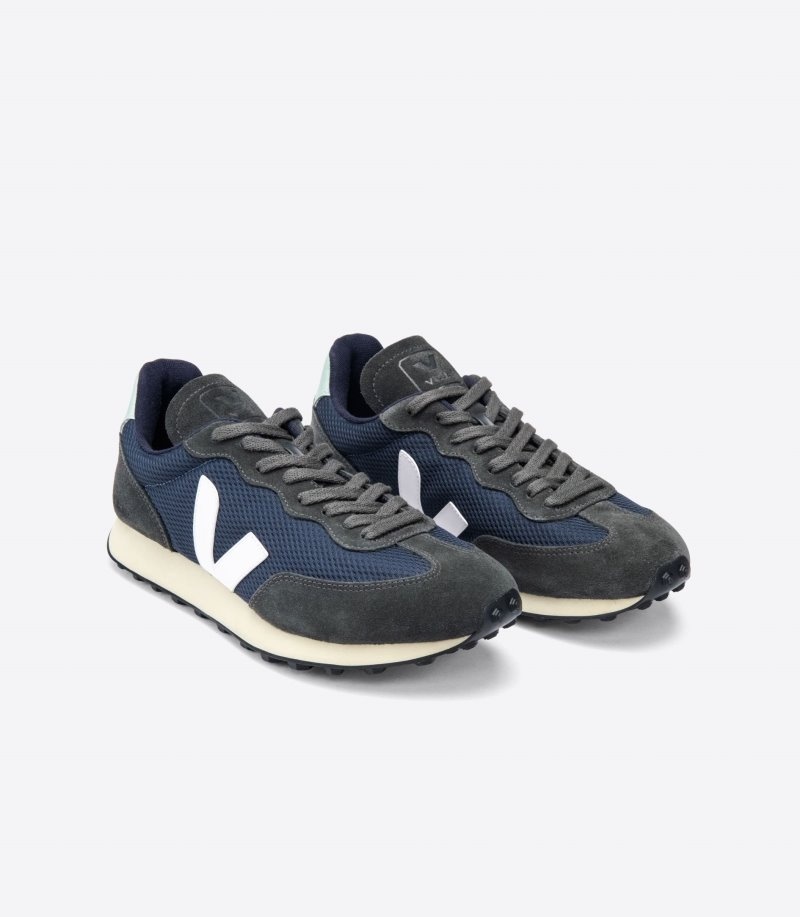 Womens Veja Rio Branco Alveomesh Trainers Black / Dark Blue KSA | V4MG5E