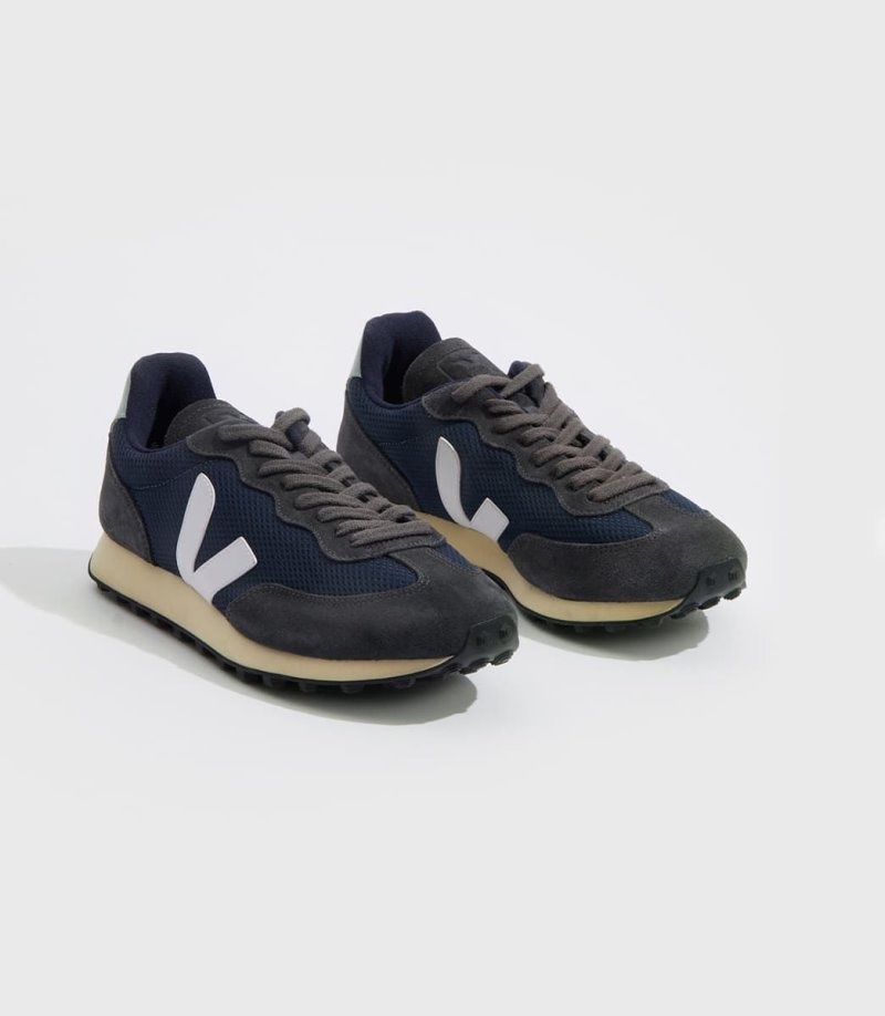 Womens Veja Rio Branco Alveomesh Trainers Black / Dark Blue KSA | V4MG5E