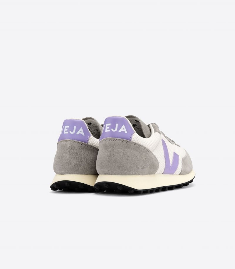 Womens Veja Rio Branco Hexamesh Gravel Trainers Grey / White / Purple KSA | 6C04AU