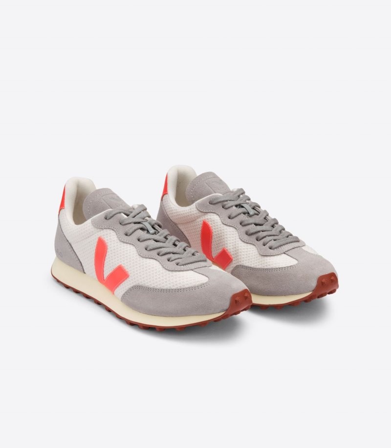 Womens Veja Rio Branco Hexamesh Gravel Trainers Grey / Orange KSA | G9UTJZ