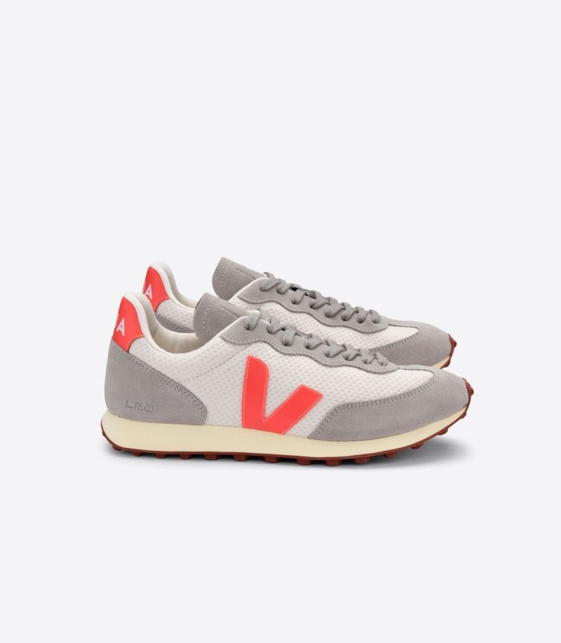 Womens Veja Rio Branco Hexamesh Gravel Trainers Grey / Orange KSA | G9UTJZ