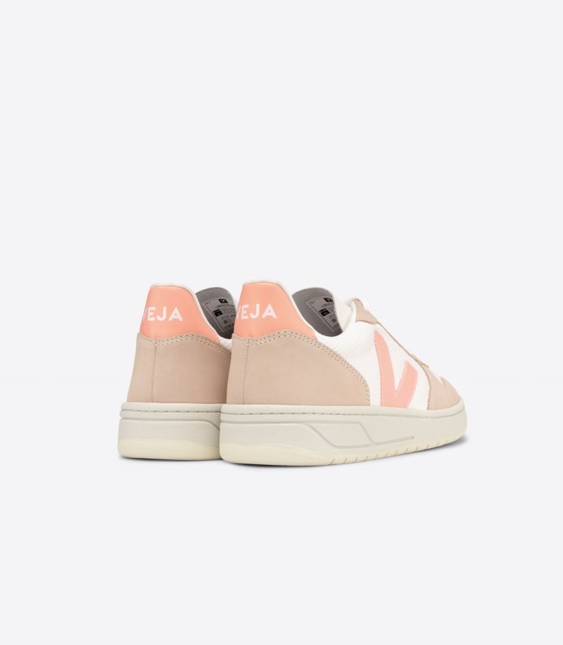 Womens Veja V-10 Alveomesh Trainers White / Beige KSA | XN7XH9