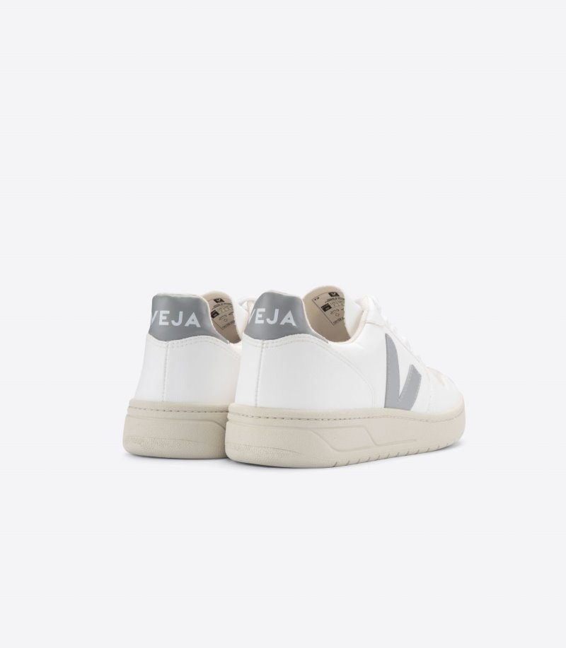 Womens Veja V-10 CWL Trainers White / Grey KSA | HWNT44