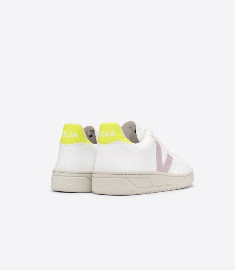 Womens Veja V-10 CWL Trainers White / Purple KSA | EJ2XB2