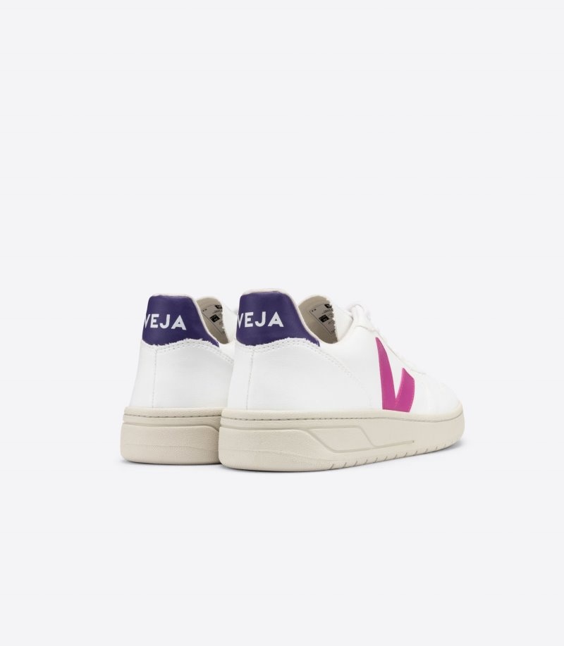 Womens Veja V-10 CWL Trainers White / Purple KSA | R2NA1Q