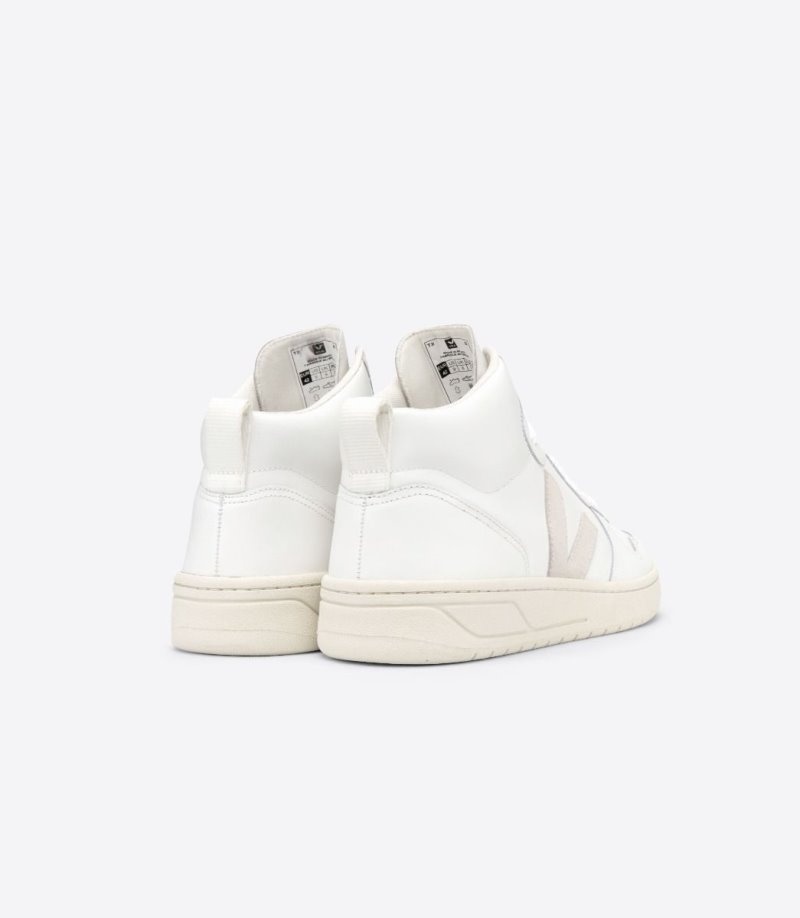 Womens Veja V-15 Leather Trainers White KSA | 3FVGSS