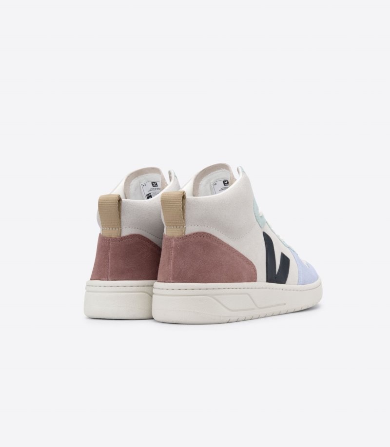 Womens Veja V-15 Suede Trainers Beige / Black / Purple KSA | HDJNPL