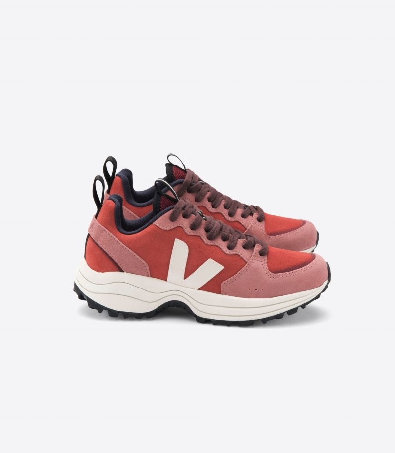 Womens Veja Venturi Suede Trainers Coral / Black KSA | FLD7VH