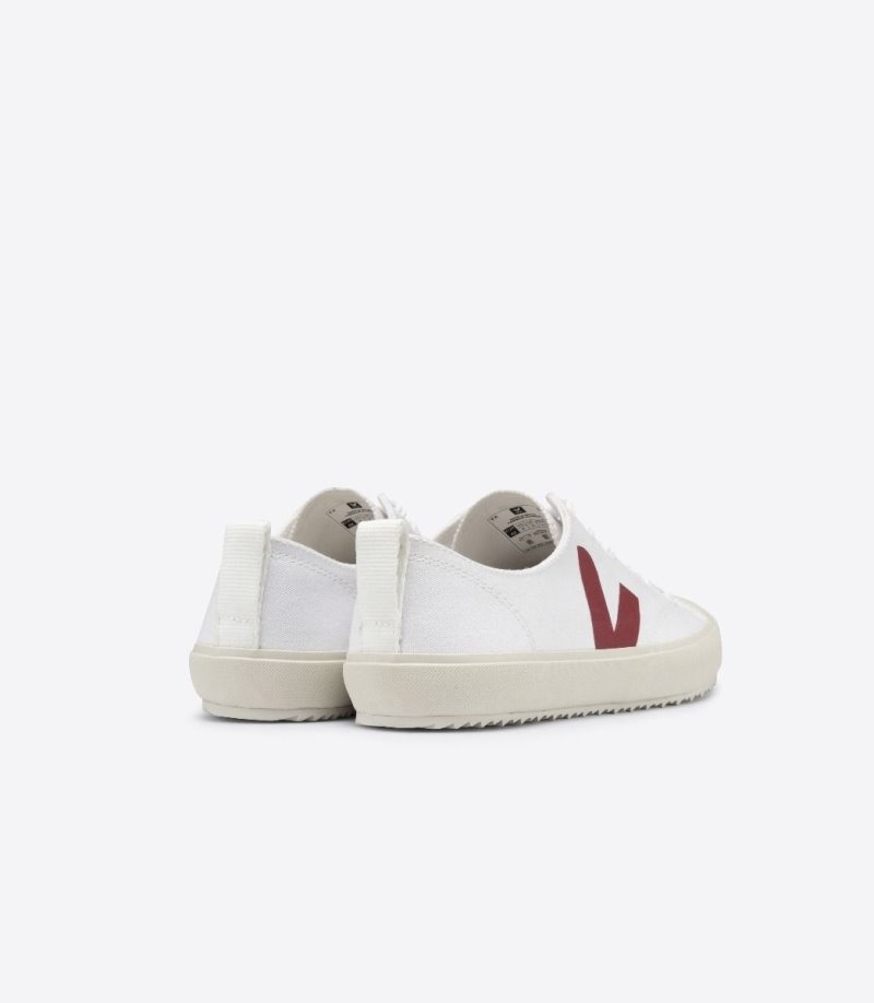 Womens Veja Vstore Nova Canvas Trainers White / Burgundy KSA | FZT-1594