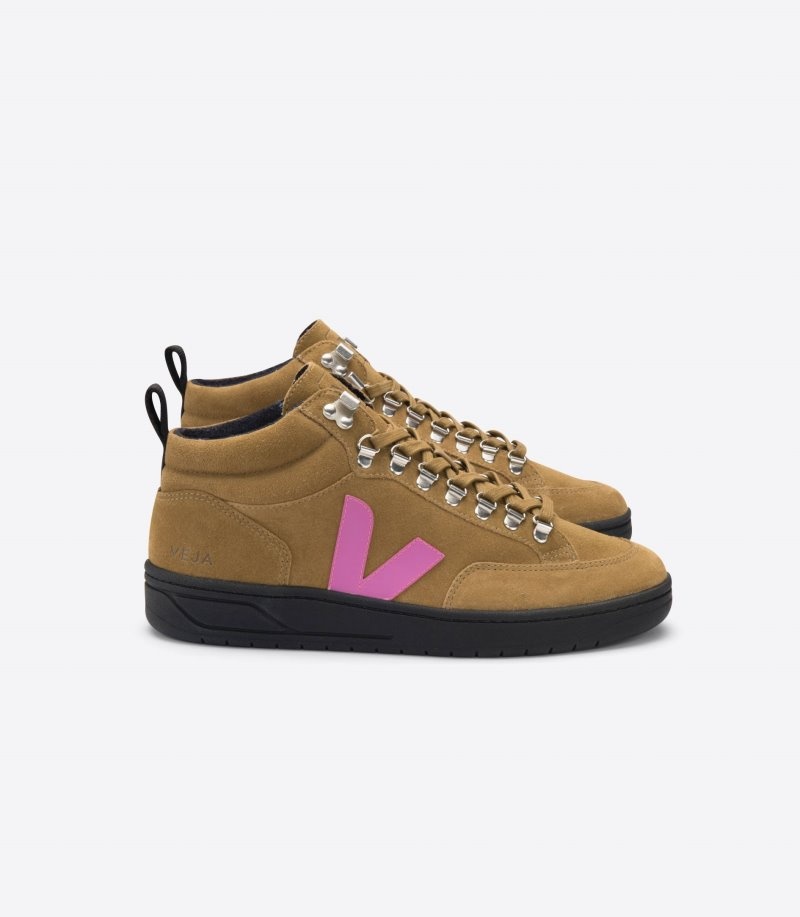 Womens Veja Vstore Roraima Suede Trainers Brown / Rose KSA | YQHZ62