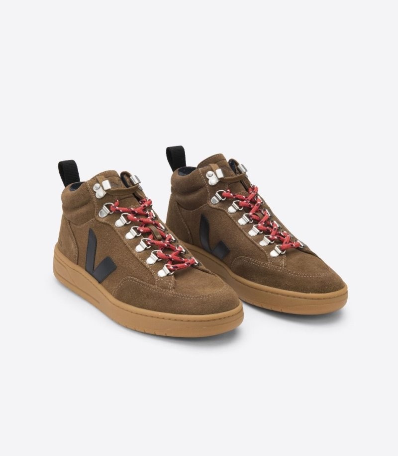 Womens Veja Vstore Roraima Suede Trainers Brown / Black / Red KSA | 7B2XG5