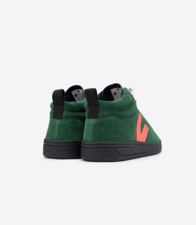 Womens Veja Vstore Roraima Suede Trainers Green / Orange KSA | TGL7C2